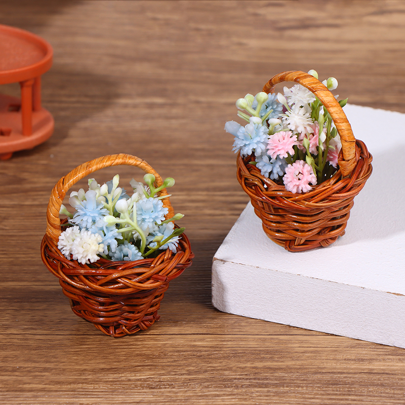 Kids Toys Play - 1Set 1:12 Dollhouse Miniature Woven Flower