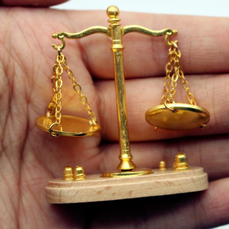 Kids Toys Play - 1:12 Dollhouse Vintage Balance Scale Miniatures