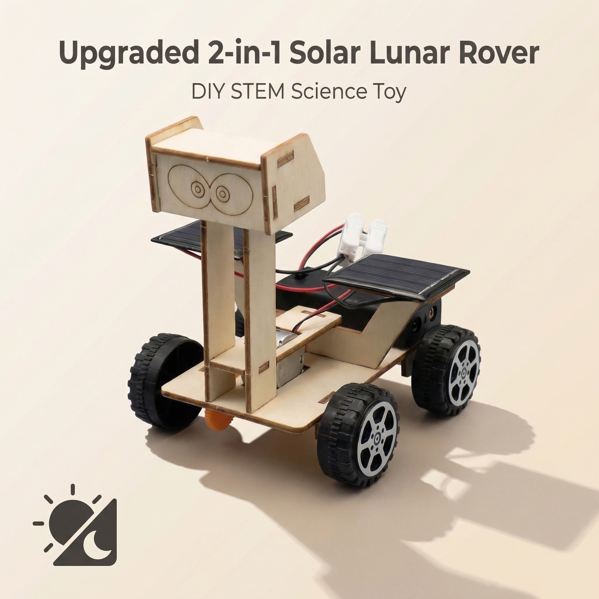 Kids Toys 2 Year Old - Upgraded 2-in-1 STEM Solar Lunar Rover