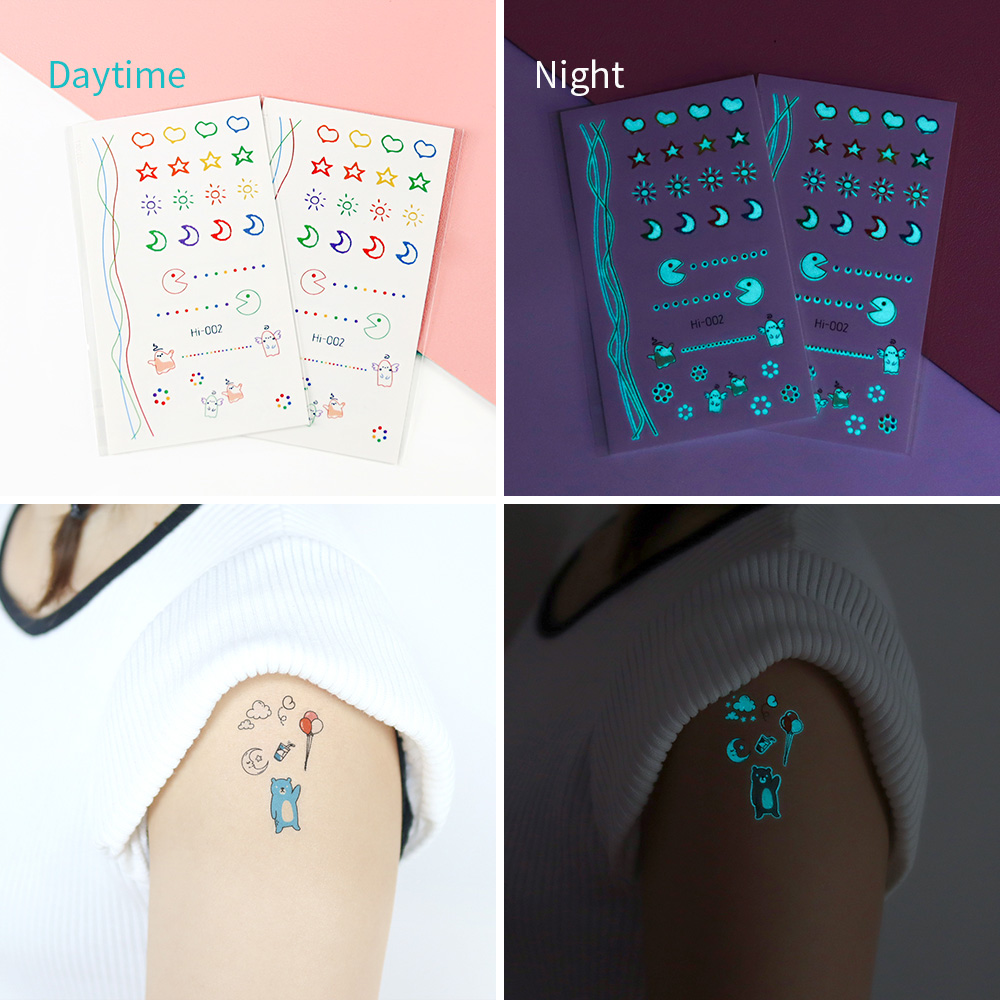 Glow-in-Dark Tattoo Stickers 1 - Glow In Dark Stars incelemesi ve fiyatı