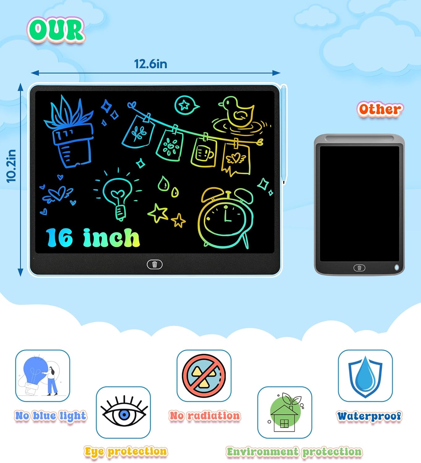 16 Inch LCD Writing Tablet for - Kids Toys Drawing incelemesi ve fiyatı