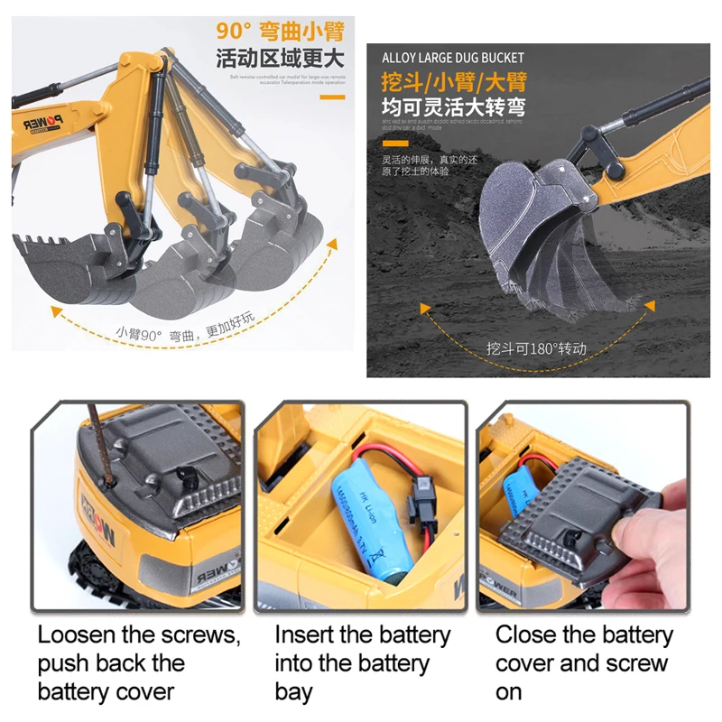 RC Excavator 2.4Ghz 6 Channel  - Kids' Toys Channel incelemesi ve fiyatı