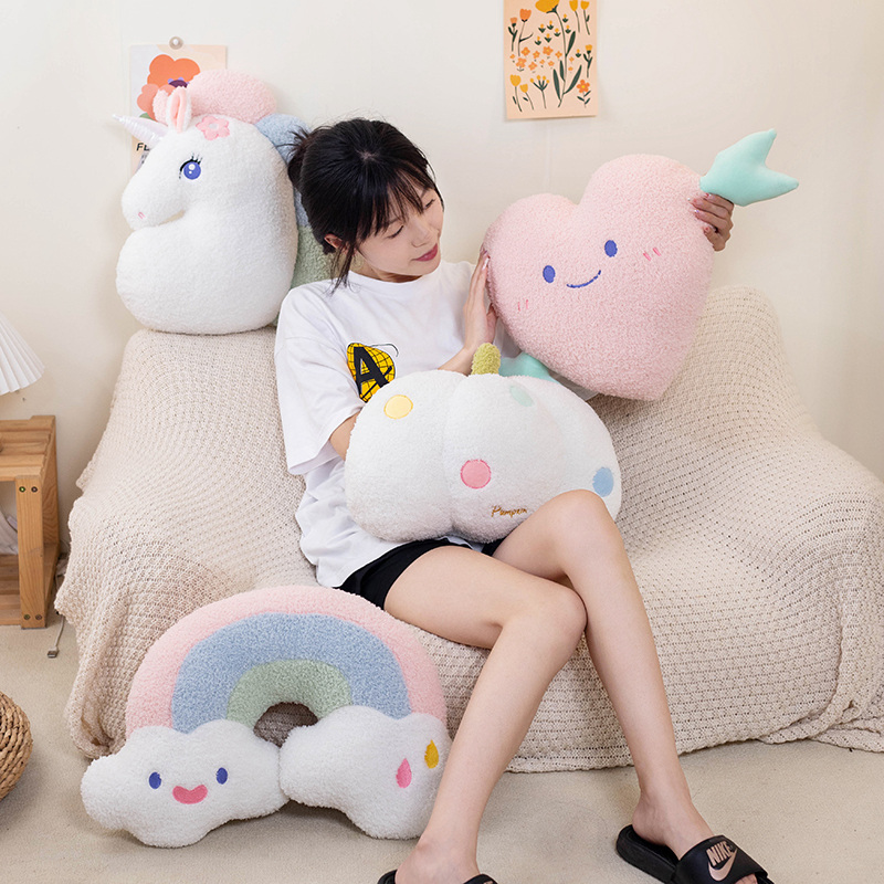 Soft Plush Rainbow Smile Pink  - Unicorn Stuffed Toy incelemesi ve fiyatı