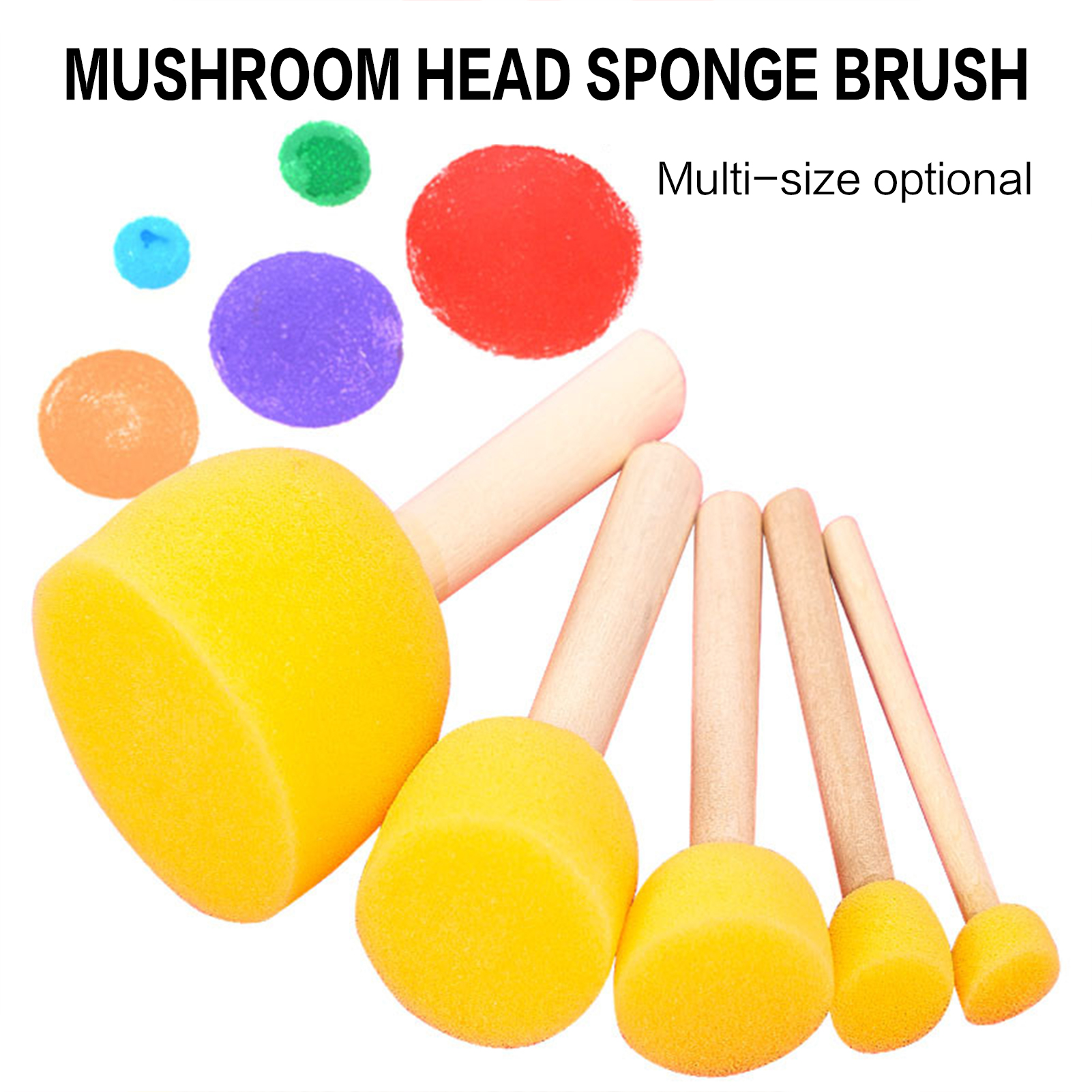 5pcs Round Stencil Sponge Wood - Kids Toys Drawing incelemesi ve fiyatı