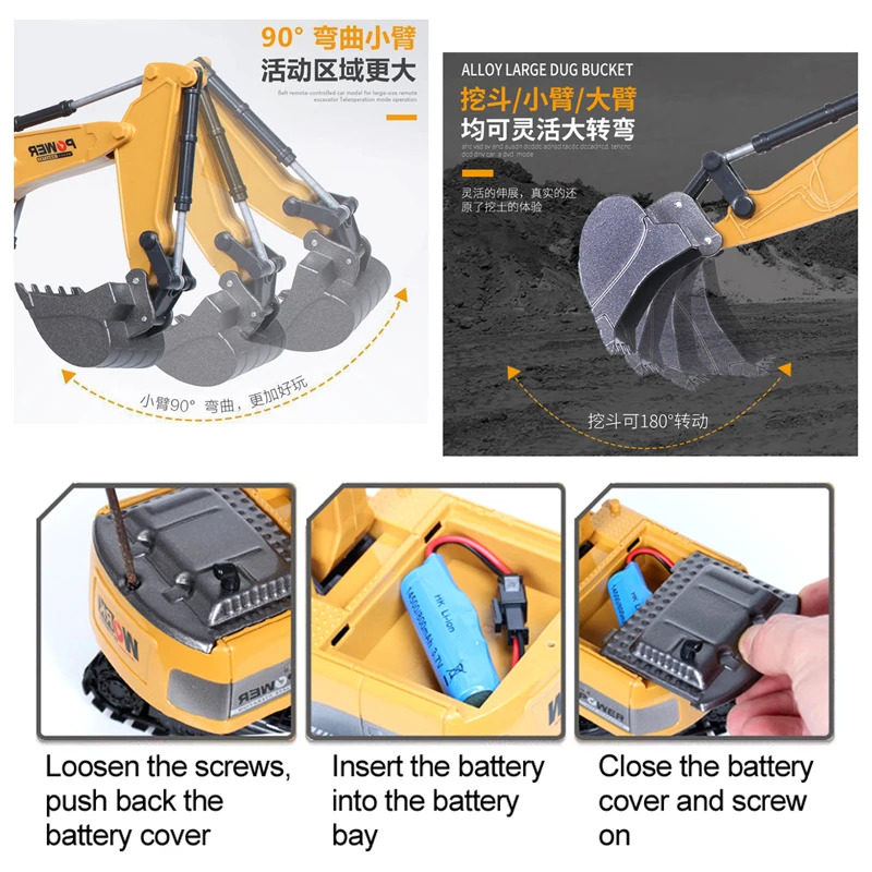 RC Excavator 2.4Ghz 6 Channel  - Kids' Toys Channel incelemesi ve fiyatı