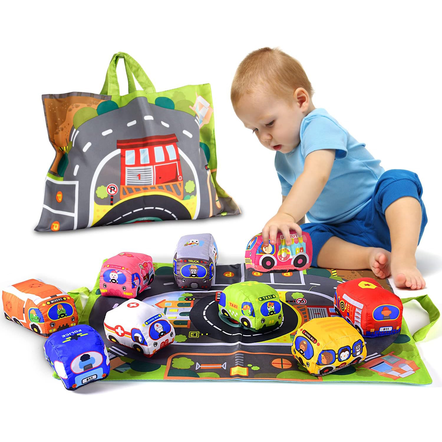Soft Fabric Car Toy Set for Ba - Kids Toys 2 Year Old incelemesi ve fiyatı
