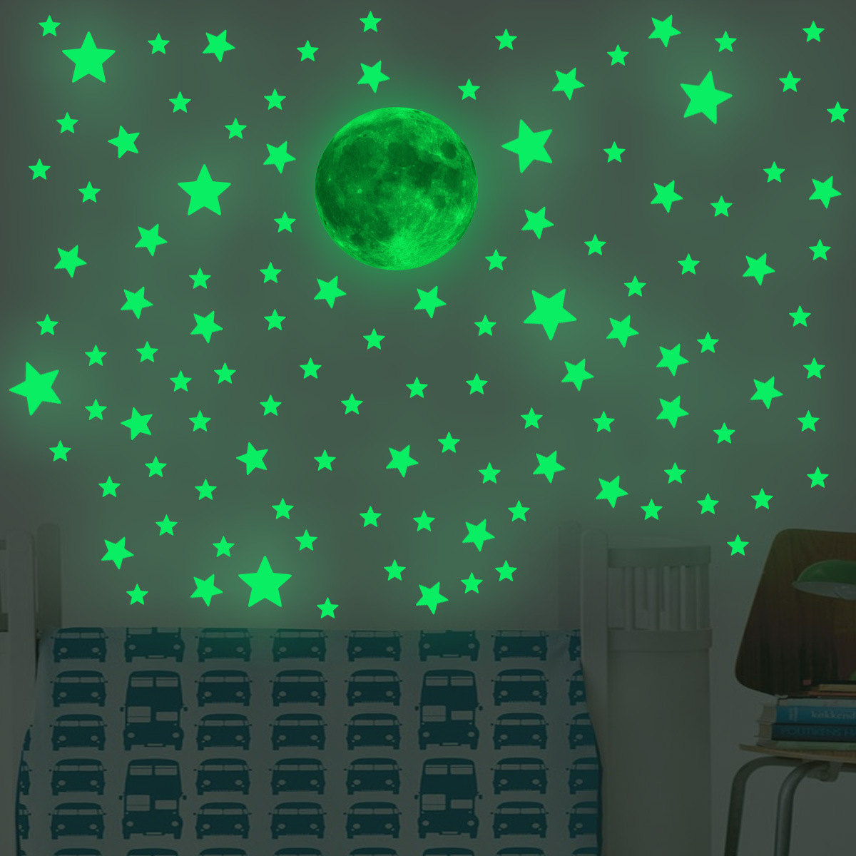 Luminous Moon Stars Wall Stick - Glow In Dark Stars incelemesi ve fiyatı