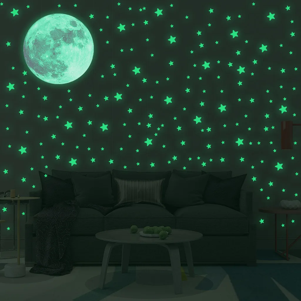 Luminous Moon Stars Wall Stick - Glow In Dark Stars incelemesi ve fiyatı