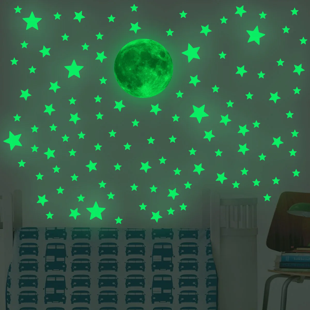 Luminous Moon Stars Wall Stick - Glow In Dark Stars incelemesi ve fiyatı